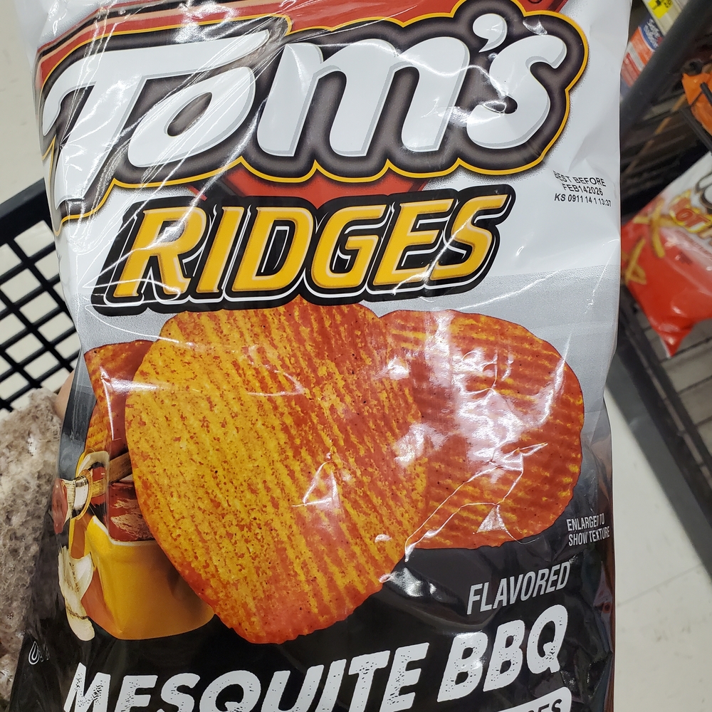 Toms Ridges Mesquite BBQ Flavored Chips 3 Bags